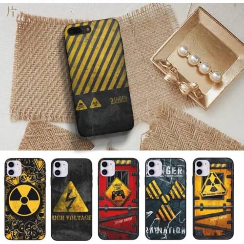 Danger Radiation Zone Phone Case Fundas Shell Cover For Iphone 6 6s 7 8 Plus Xr X Xs 11 12 13 Mini Pro Max