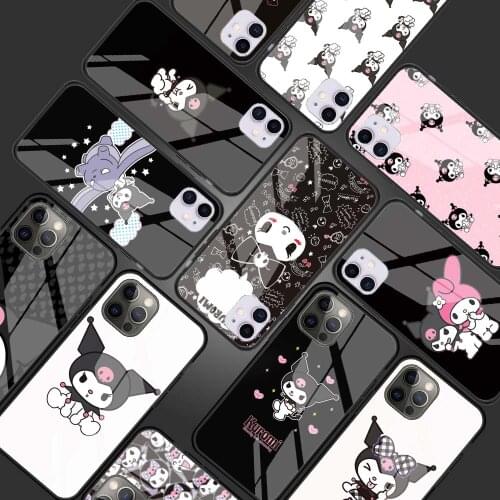 Cute Kuromis Tempered Glass Phone Case for iPhone 11 12 Pro XR X 7 8 XS Max 6 6S Plus SE 2020 Cover Shell Coque Capa