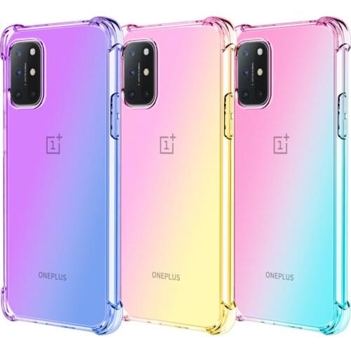 Gradient Fashion Flexible Anti-scratch TPU Case for Oneplus 7 7T 8 8T Pro Nord Best Protection Phone Bag