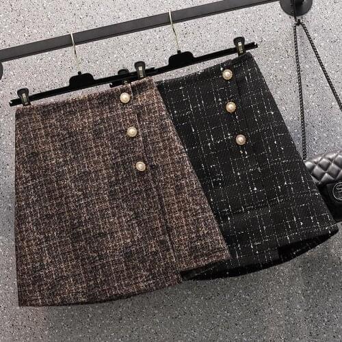 Black Plaid Cloth Mini Plus Large Size Oversize Korean Style Fashion WomenS Clothing Vintage 2021 Casual High Waist Skirts