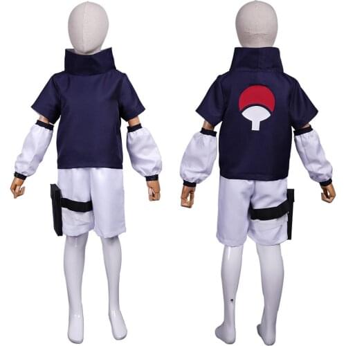 Anime Kids Sasuke Uchiha Cosplay Costume Kids Children Top Pants Outfits Halloween Carnival Suit