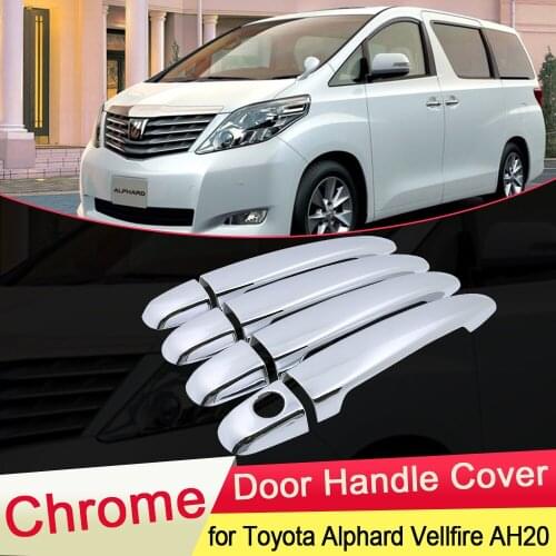 For Toyota Alphard Vellfire 2008 2009 2010 2011 2012 2013 2014 AH20 Chrome Door Handle Cover Trim Car Cap Stickers Accessories