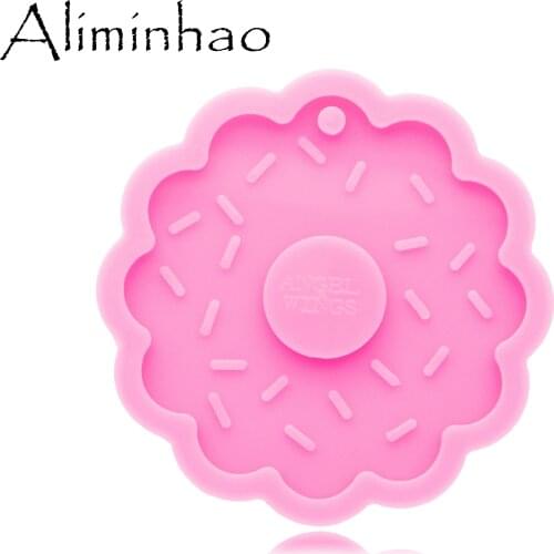 DY0608 Shiny Glossy 7.5cm Donuts Keychain Mold - DIY Handmade charms Mold - Resin Crafting Mold - Epoxy Jewellery Silicone Mold