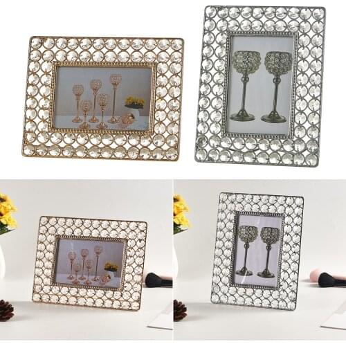 Elegant Crystal Beaded Photo Frame Wedding Favor Home Living Room Decorative