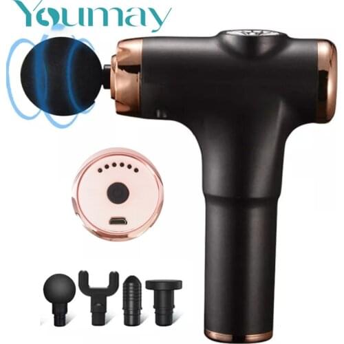 Youmay Electric Fascial Massage Gun Deep Muscle Massager Muscle Pain Body Neck Massage Exercising Relaxation Pain Relief Massage