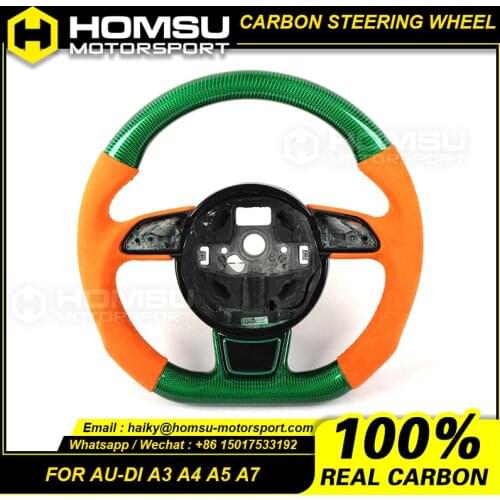 Personalization alcantar carbon fiber racing steering wheel for audi 13-16 years A3 A4 A5 11-19 years A7