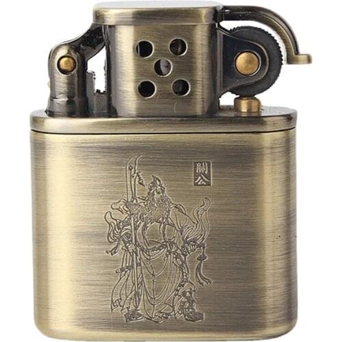 Guan Yu Kerosene Lighter Grinding Wheel Pink Fmale Lighter Smoking for Weed Girl Flint Vintage Old Style Retro Windproof Lighter