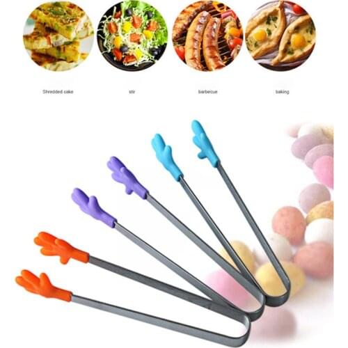 Kitchen Tool Pliers Trumpet Creative Non-slip Silicone Clamp Hand Palm Stainless Steel Silicone Food Ice Sugar Ice Cube Clamp