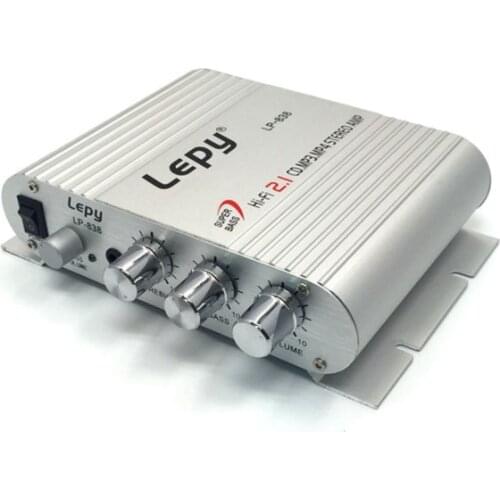 KYYSLB 60W Music 2.1 Channel Mini Amplifier 838 Subwoofer Amplifier Car Amplifier 12-14.4V DC 3-5A Home Amplifier