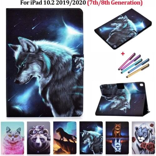 Fashion Wolf Fox Animal Tablet Funda For iPad 10 2 Case 2020 2019 PU Leather Cover for iPad 10.2 iPad 8 7 th 8th Generation Case