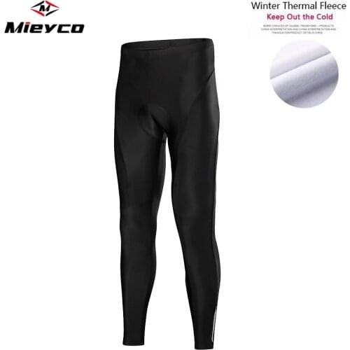 Mens Winter Thermal Fleece Cycling Pants With Gel Pad Cycling Tights MTB Bike Pants Downhill Bicycle Pants Cycling Trousers