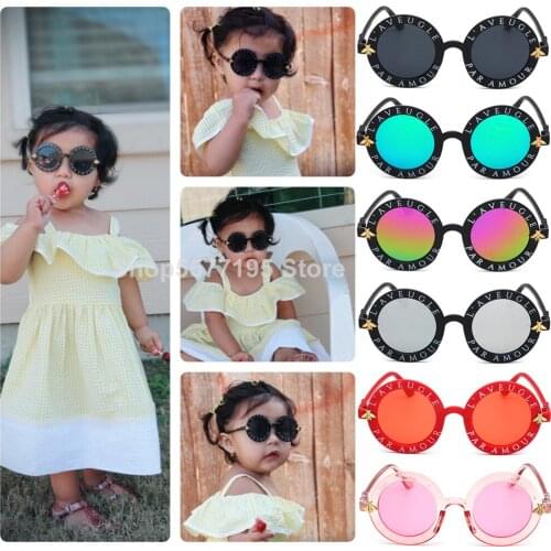 2021 NEW Designer Round Frame Sunglasses Kids Gold Bee Children Glasses UV400 Baby Summer Eyeglasses Cute Girl Eyewear