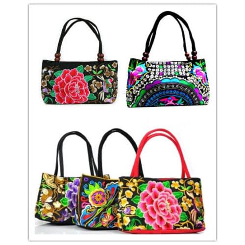 New Design 2pcs Chinese Ethnic Vintage Embroidered Purses Handbags Shoulder Bags