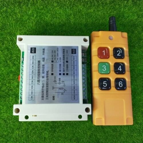 Universal DC 12V 24V 36V 48V 10A 6CH 30A relay RF Wireless radio Remote Control 433 mhz or 315mhz Industrial/agricultural