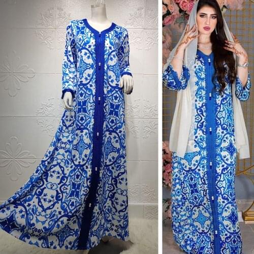 Eid Ramadan Abaya Dubai Kaftan Moroccan Caftan Muslim Women Long Maxi Dress Islamic Clothing Turkey Abayas Jilbab Arab Robe Gown