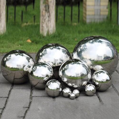 10/12/15cm 304 Stainless Steel Ball High Gloss Sphere Mirror Hollow Ball For Home Garden Decoration Supplies Ornament