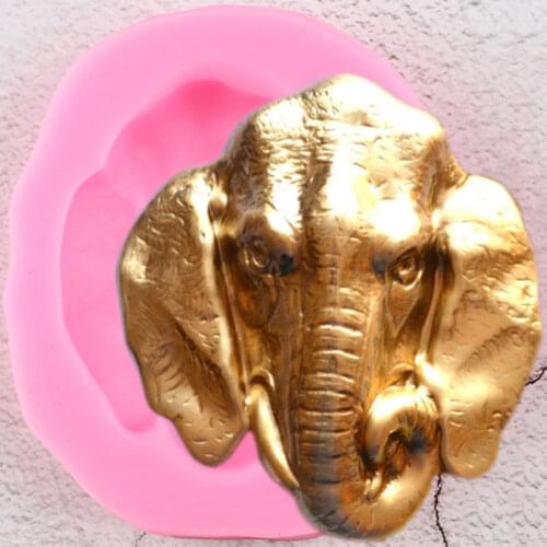 Elephant Head Silicone Molds Cupcake Topper Fondant Cake Decorating Tools Jewelry Resin Clay Mold Candy Chocolate Gumpaste Mould