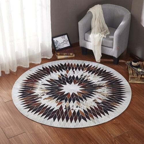 Nordic Geometric Round Carpet Living Room Bedroom Bedside Home Decor Yoga Mat Children Kids Room Soft Play Area Rug Chair Mat