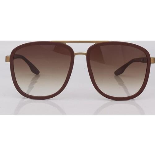 Matt brown women and men sunglasses brown gradient lens double bar