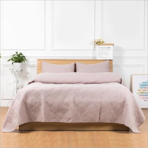 100% cotton Quilted pink Bedspread Bed Cover Bed Sheet size 228x245cm and 266x245cm blanket Pillowcases 3pcs