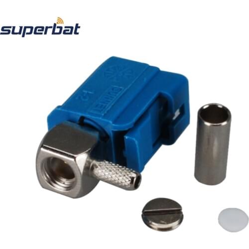 Superbat 10pcs Fakra Z Waterblue /5021 Neutral Coding Connector Crimp Jack Right Angle for Cable RG316 RG174 LMR100