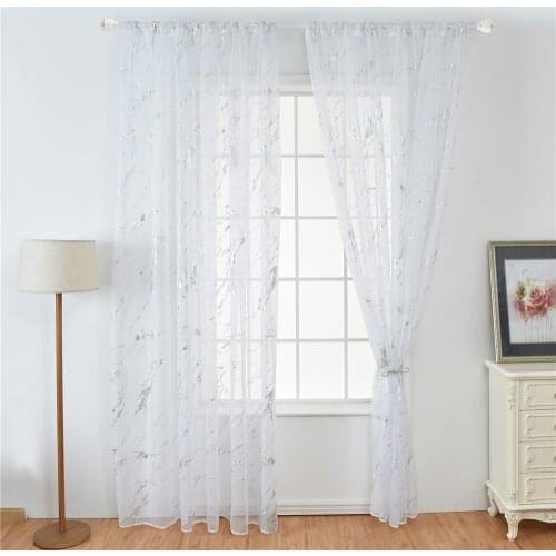 Marble Print Tulle Curtains Modern Curtains for Living Room Transparent Tulle Curtains Window Drapes Sheer for the Bedroom