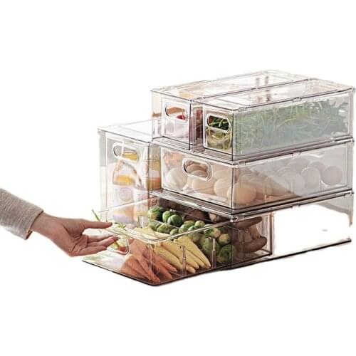 Various Designs Freezer Bins Refrigerator Organizer drawer storage with handles