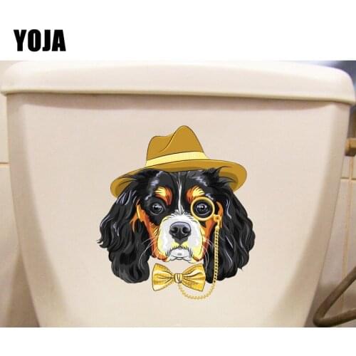 YOJA 18*19.6CM Tuhao Puppy Head Creative Decoration Home Room Wall Sticker Toiltte Decals T1-0278
