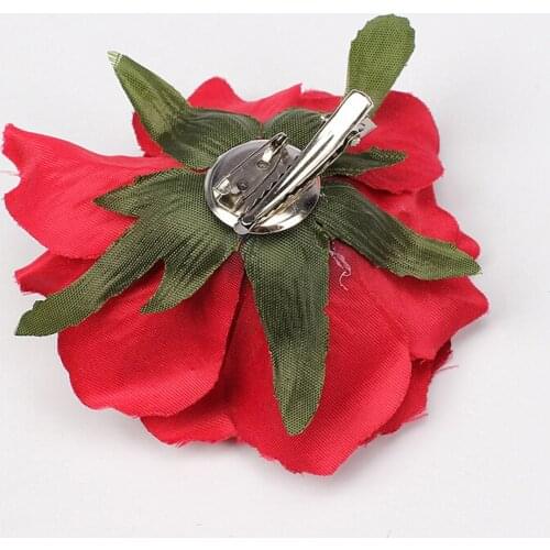 1Pcs Rose Flower Hairpin Women Brooch Bridal Wedding Party Hair Clips Rose Artificial Flower Hair Accessories Girls Headwear