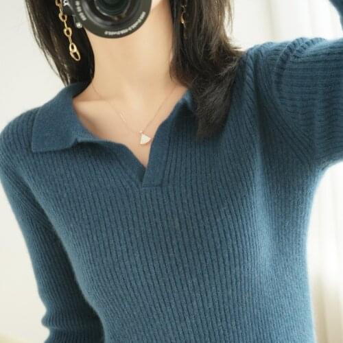 Woman winter sweater Long Sleeve V-neck Knitted Slim Sweater Casual Pullover Jumpers fall 2021women