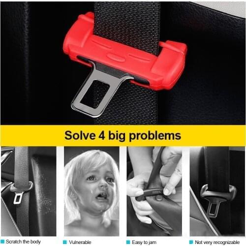 1/2pc Universal Silicone Car Seat Belt Buckle Covers Clip Anti-Scratch Cover Auto Safety Button Interior Accessorie Car-Styling