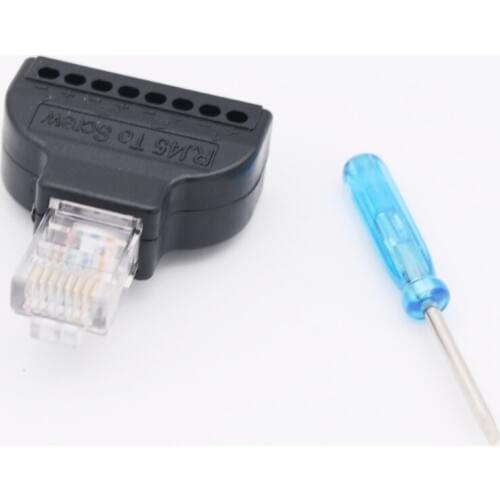 10pcs RJ45 Male Plug To 8-Pin Ethernet AV Terminal Screw Balun Adapter Converter Block CCTV Kit