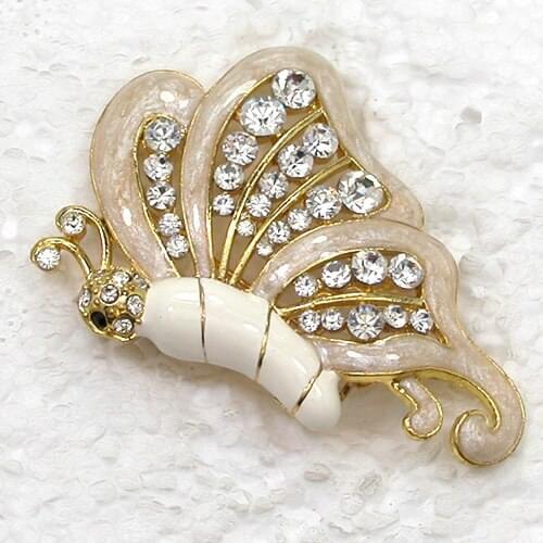 12pcs/lot Wholesale Crystal Rhinestone Enamel Butterfly Pin brooches Pendant C101935