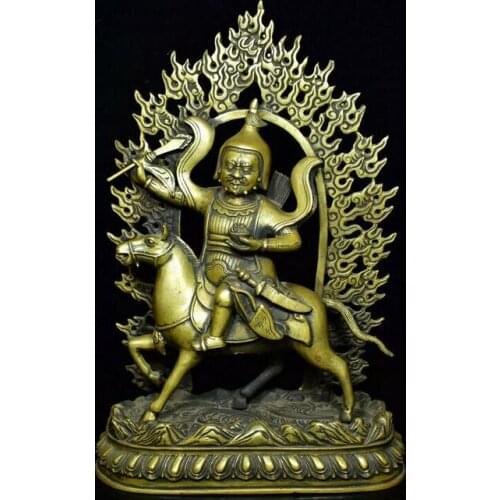 13" Chinese Tibetan Pure Bronze Buddhism auspicious Heavenly mother Buddha