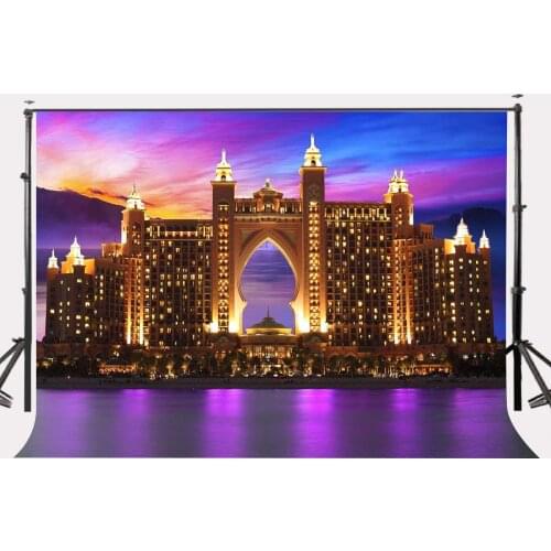 150x220cm Golden Dubai Hotel Backdrop Ultra Violet Dusk View Photography Background Color of the Year 2018