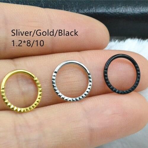 20pcs/Lot New 316L Surgical Steel Hinged Segment Earring Nose Clicker Cartilage Helix Hoop Septum Rings 16GX8/10MM