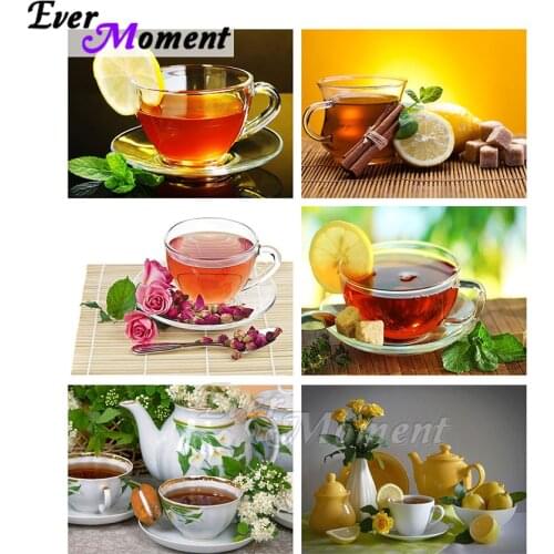 Ever Moment Diamond Painting DIY Paint By Diamonds Full Square Resin Drills Crystal Rhinestone Coffee Picture Handicraft ASF2218