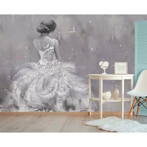 Beibehang Custom wallpaper 3d photo murals retro back wedding dress clothing shop background wall papel de parede 3d wallpaper