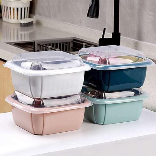 Household refrigerator drain basket, double drain basket, fruit storage box, kitchen washing basket, plastic storage box
