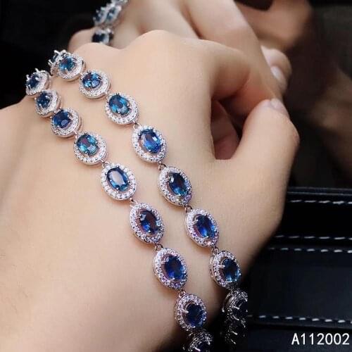 KJJEAXCMY fine jewelry natural sapphire 925 sterling silver new women hand bracelet support test noble hot selling