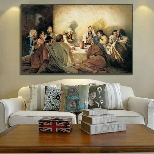 Classical Posters and Prints Wall Art Canvas Painting Jesus in the Last Dinner Decorative Painting for Living Room Home Decor
