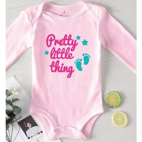 New Born Baby Items Kids Clothing Pretty Little Thing Printed Cotton Winter Romper Toddler Girl Clothes Newborn Girls Outfit