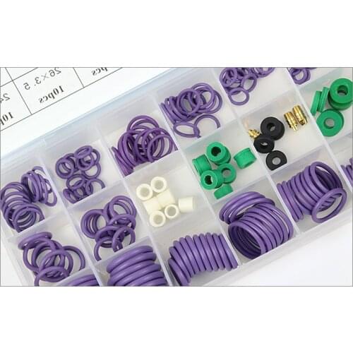 Sealing O Ring Kit Replacement Rubber Gasket Seals for 1/4" Charging Hose / Manifold Auto Repair Tool
