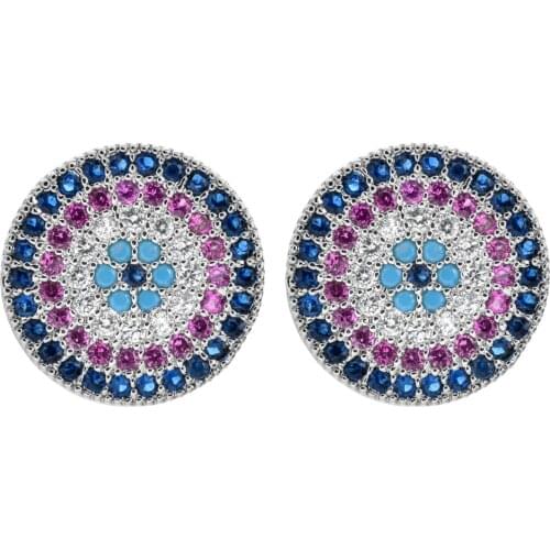 Korean fashion style round needle Zircon Earrings for women / Girls wedding party Earrings ER-382