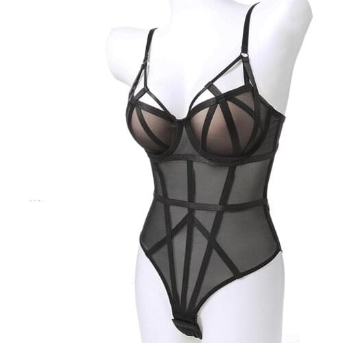 Fashion Black Womens Corset Top Sexy Lingerie Thick Padded Push Up Bodysuit With Cups Women Shapewear Underwear Red White B C D