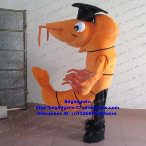 Yellow Shrimp Prawn Lobster Crayfish Langouste Mascot Costume Adult Cartoon Character Carnival Fiesta Graduation Party zx1827