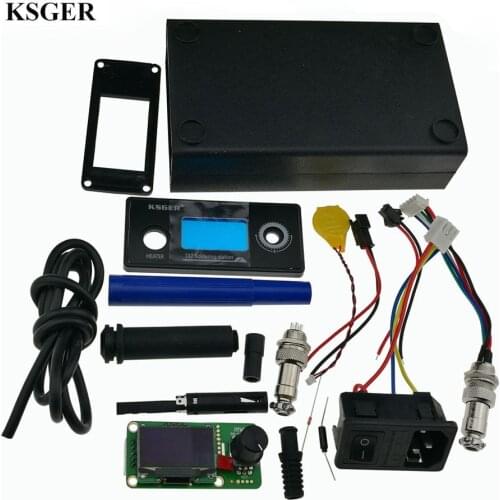 KSGER V2.1S STM32 OLED 1.3 Size Screen T12 Digital Temperature Battery Controller 5 Core Silicone Wire 9501 Soldering Handle Set