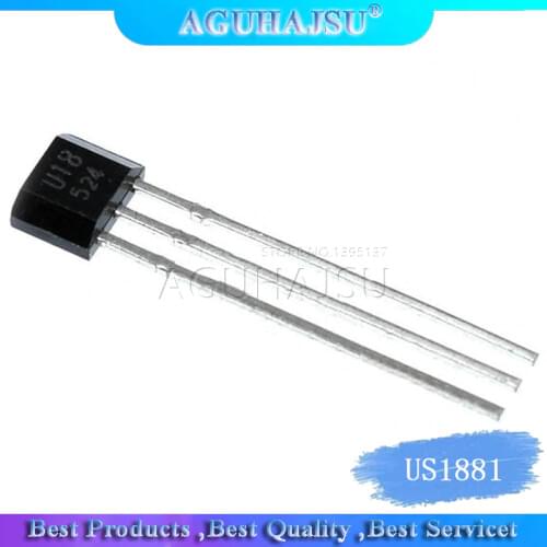 10pcs U18 US1881 TO-92 OH188 1881 U18 TO92 Hall Effect Sensor Magnetic Detector Hall Sensor Motor
