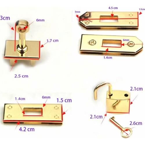 Metal Bag Lock Buckles Combination Clasp Lock DIY Luggage Handbag Leather Craft Hardware Accessory