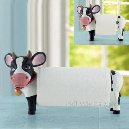 Lovely Cows home Paper towel holder Cute kitchen and bathroom telescopic Roll paper holder